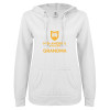 Thumbnail image for  ENZA Womens White V Notch Raw Edge Fleece Hoodie