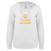Thumbnail image for  ENZA Womens White V Notch Raw Edge Fleece Hoodie