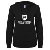 Thumbnail image for  ENZA Womens Black V Notch Raw Edge Fleece Hoodie