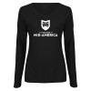 Thumbnail image for  Womens Black Long Sleeve V Neck Tee 