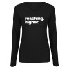 Thumbnail image for  Womens Black Long Sleeve V Neck Tee 