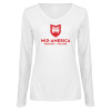Thumbnail image for  Womens White Long Sleeve V Neck Tee