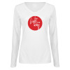 Thumbnail image for  Womens White Long Sleeve V Neck Tee