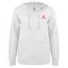 Thumbnail image for  ENZA Womens White V Notch Raw Edge Fleece Hoodie