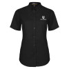 Thumbnail image for  Womens Black Twill Button Up Short Sleeve