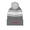 Thumbnail image for  Grey/White Two Tone Knit Pom Beanie w/Cuff