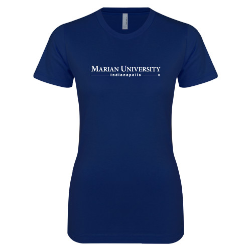  Next Level Womens Navy Boyfriend Tee - Primary Mark