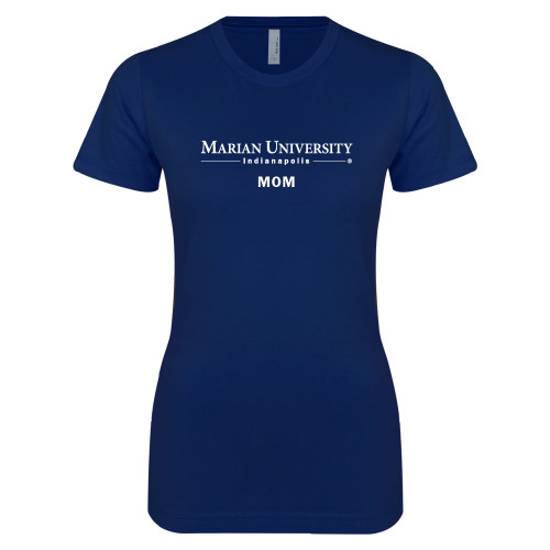  Next Level Womens Navy Boyfriend Tee - Mom