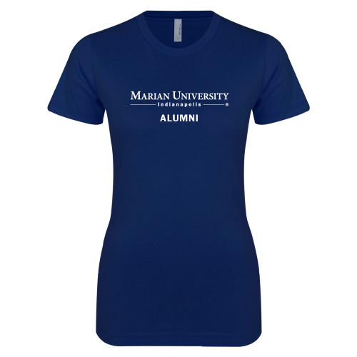 Next Level Womens Navy Boyfriend Tee - Alumni