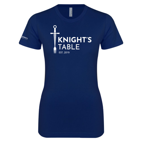  Next Level Womens Navy Boyfriend Tee - Knights Table