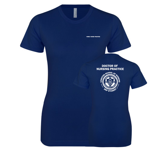  Next Level Womens Navy Boyfriend Tee - Family Nurse Practice