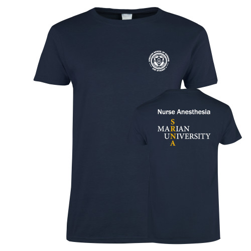  Womens Short Sleeve Navy Tee - Leighton School of Nursing