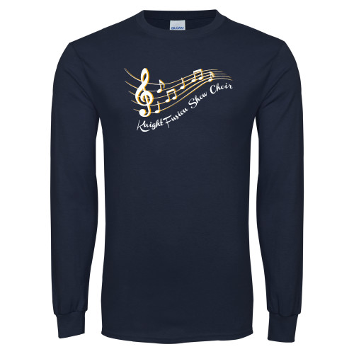  Navy Long Sleeve T-Shirt - Knight Fusion Show Choir Music Bar