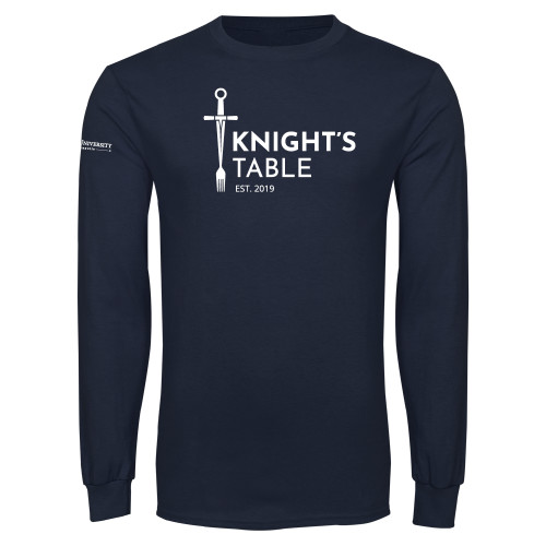  Navy Long Sleeve T-Shirt - Knights Table Alternative Mark