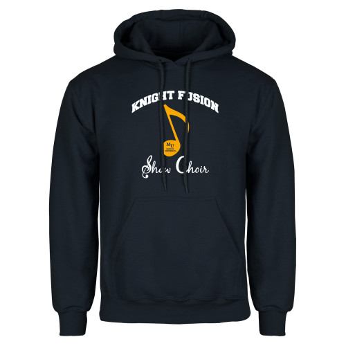  Navy Fleece Hoodie - Knight Fusion Arched over Music Note
