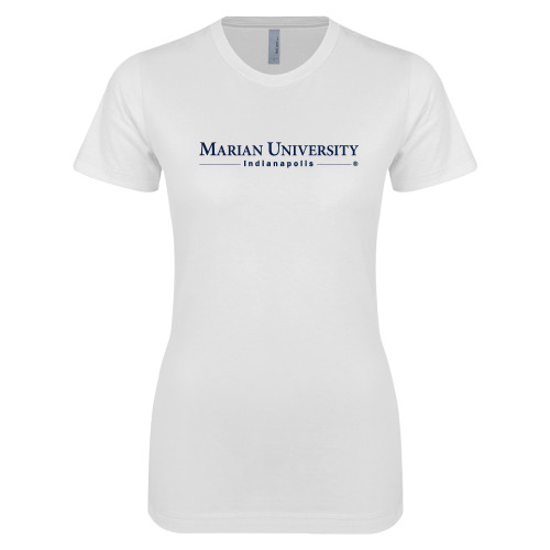  Next Level Womens White Boyfriend Tee - Primary Mark