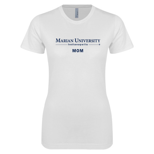  Next Level Womens White Boyfriend Tee - Mom