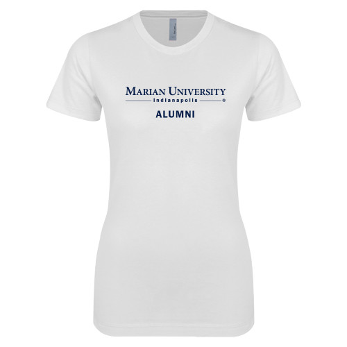 Next Level Womens White Boyfriend Tee - Alumni