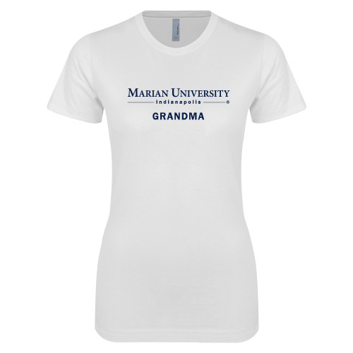  Next Level Womens White Boyfriend Tee - Grandma