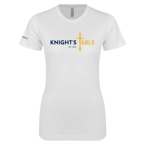  Next Level Womens White Boyfriend Tee - Knights Table