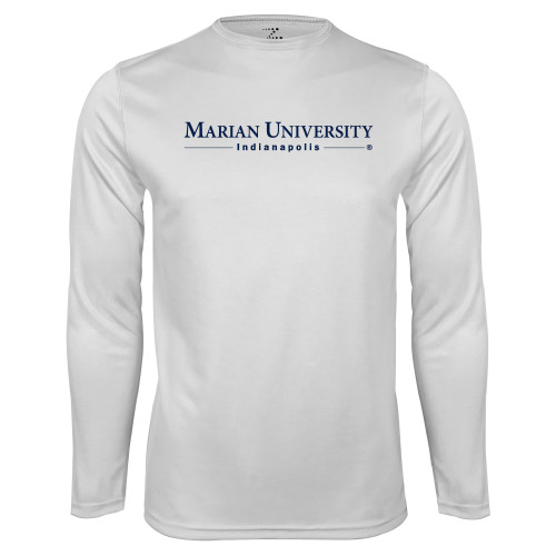  White Performance Long Sleeve Shirt - Primary Mark