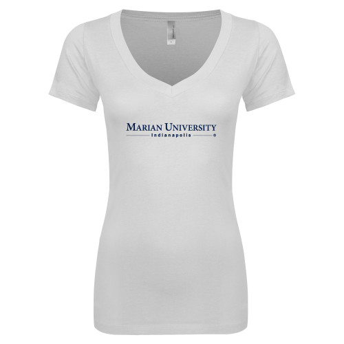  Next Level Womens White Ideal V Tee - Primary Mark