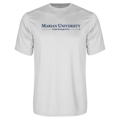  White Performance Tee - Primary Mark