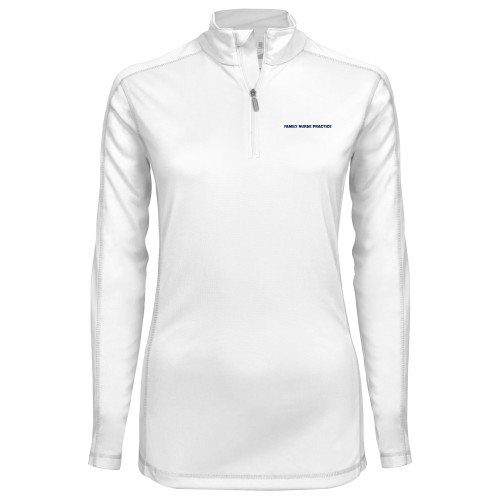  Syntrel Womens White Interlock 1/4 Zip - Family Nurse Practice