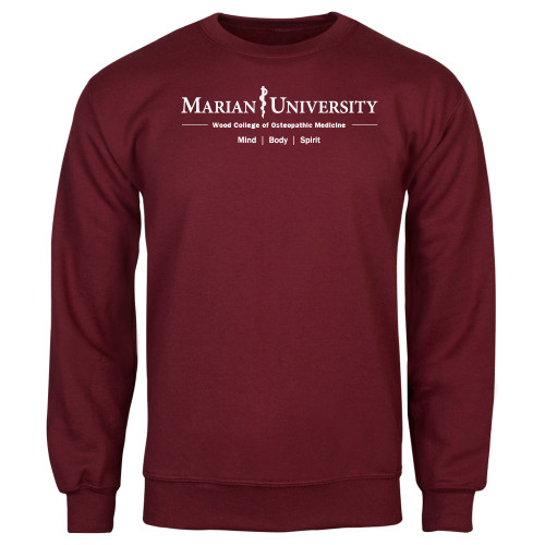  Maroon Fleece Crew - COM Alt - Mind Body Spirit