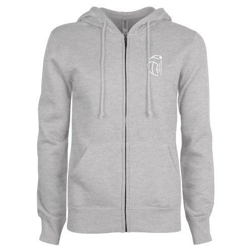  ENZA Womens Grey Fleece Full Zip Hoodie - Volleyball