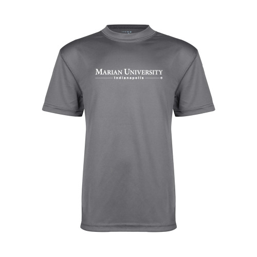  Youth Performance Grey Concrete Tee - Primary Mark