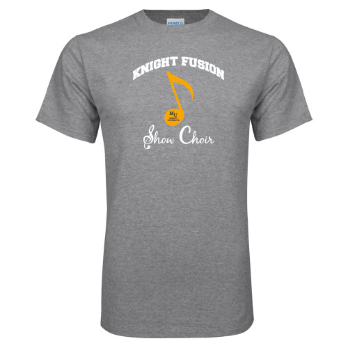  Grey T Shirt - Knight Fusion Arched over Music Note
