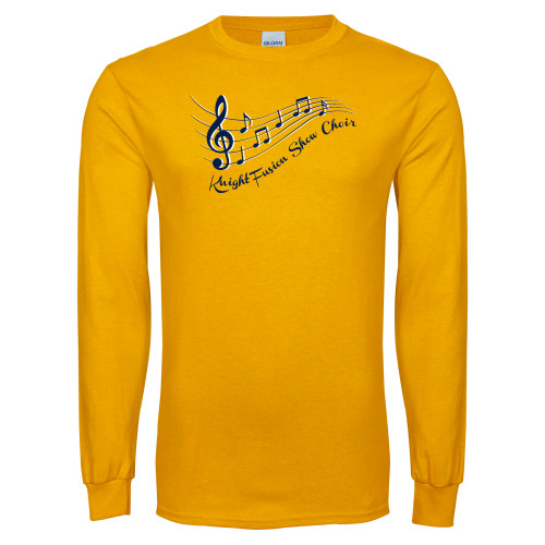 Gold Long Sleeve T Shirt - Knight Fusion Show Choir Music Bar