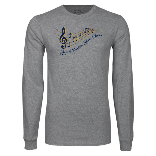  Grey Long Sleeve T Shirt - Knight Fusion Show Choir Music Bar