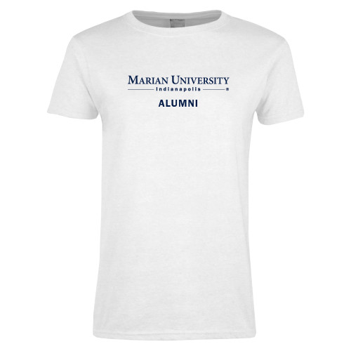  Womens White Short Sleeve Tee - Alumni