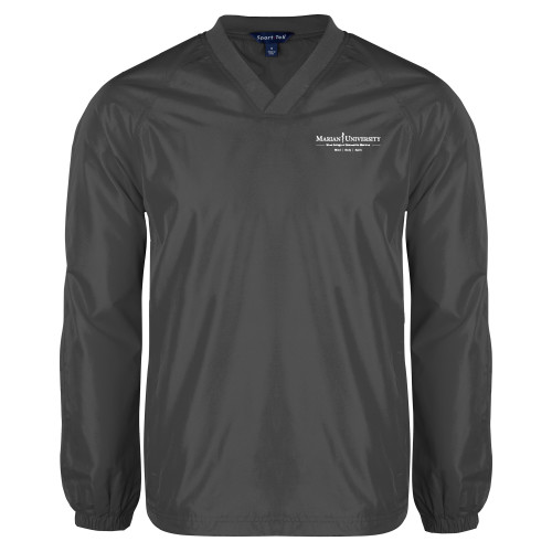  Charcoal V Neck Raglan Windshirt - COM Alt - Mind Body Spirit