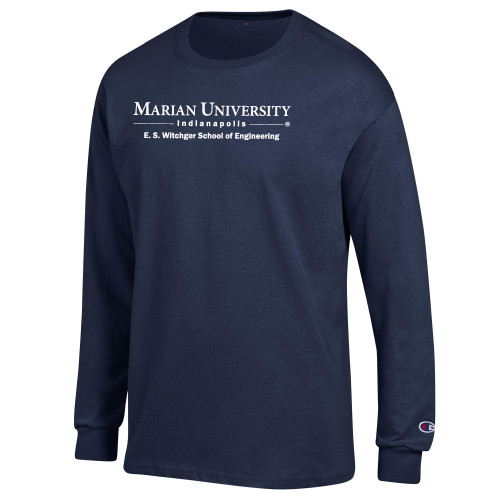  Champion Navy Long Sleeve T Shirt - E S Witchger School of Engineering