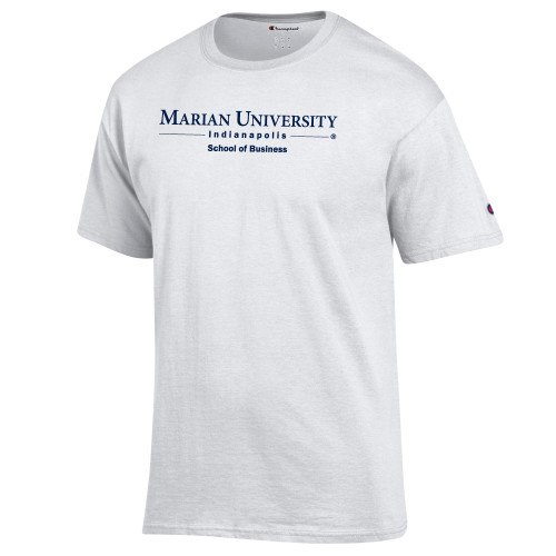  Champion White T Shirt - Byrum  School of Business Horizontal
