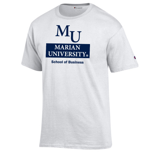  Champion White T Shirt - Byrum  School of Business Stacked Color Blocked