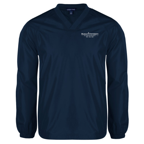  Navy V Neck Raglan Windshirt - COM Alt - Mind Body Spirit
