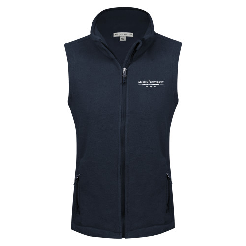  Womens Navy Fleece Full Zip Vest - COM Alt - Mind Body Spirit