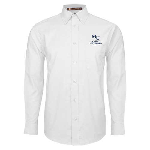 White Oxford Long Sleeve Shirt - Primary Mark Stacked