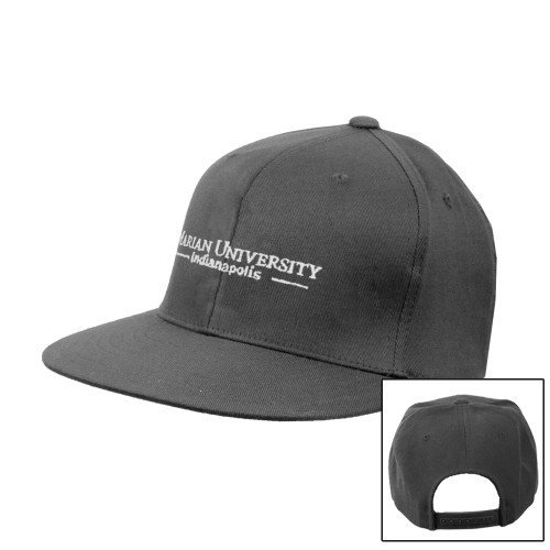  Charcoal Flat Bill Snapback Hat - Primary Mark
