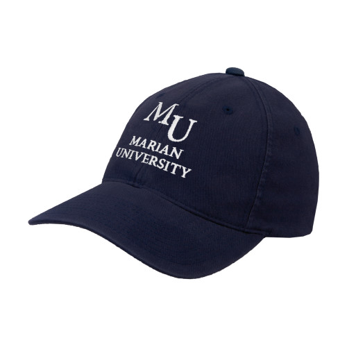  Navy Flexfit Structured Low Profile Hat - Primary Mark Stacked