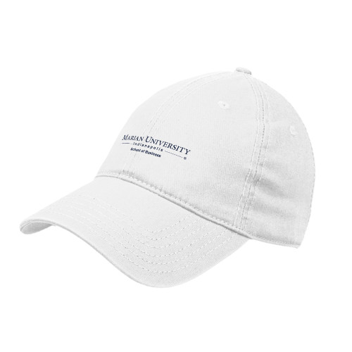  White Unstructured Adjustable Low Profile Hat - Byrum  School of Business Horizontal