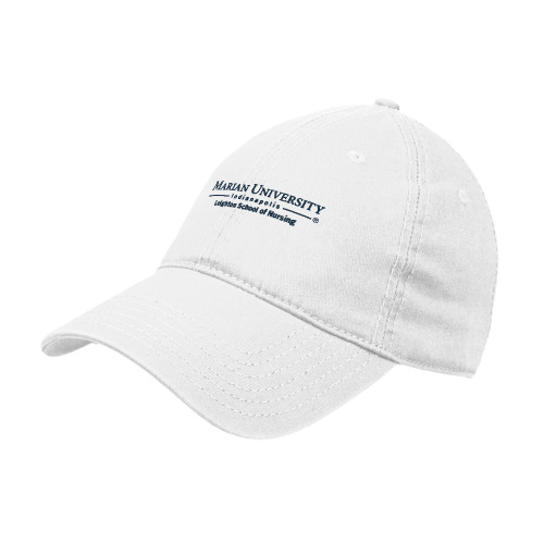  White Unstructured Adjustable Low Profile Hat - Leighton School of Nursing
