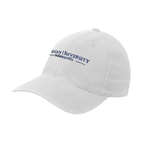  White Flexfit Structured Low Profile Hat - Primary Mark
