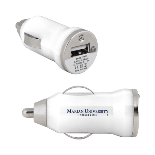  On the Go White Car Charger - Marian University