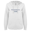 Thumbnail image for  ENZA Womens White V Notch Raw Edge Fleece Hoodie