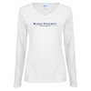 Thumbnail image for  Womens White Long Sleeve V Neck Tee
